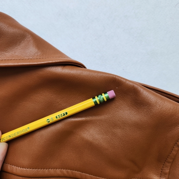 Soft Comfy Faux Leather Moto Jacket Fall Lightweight Zippers Snaps Cute Medium - Picture 14 of 17